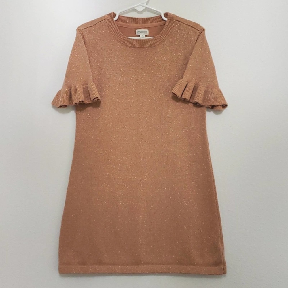 GYMBOREE Shimmer Sweater Dress with Ruffle Sleeves, Girls Size: 5/6 Small, $10